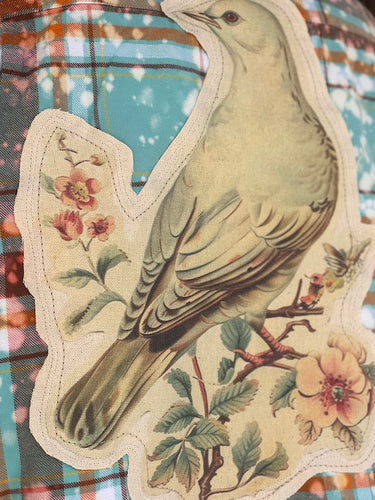LOVE DOVE Flared Sleeve Flannel